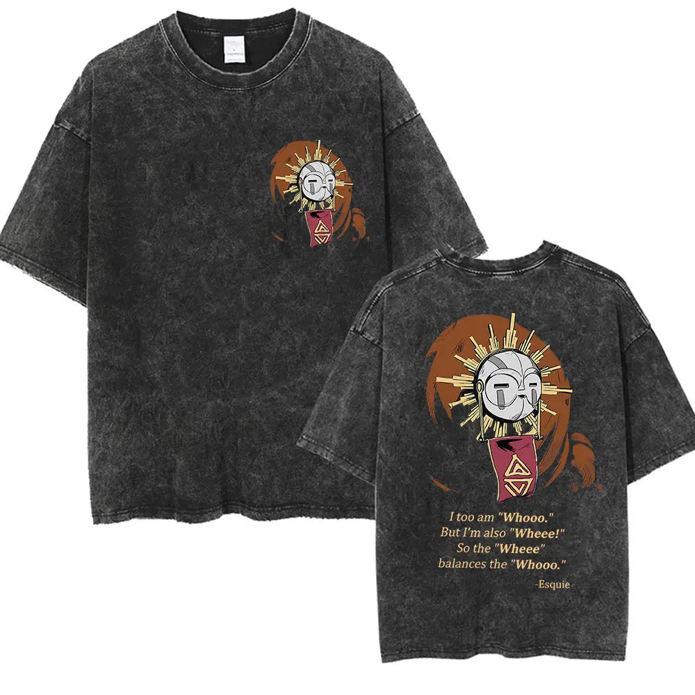 Game Clair Obscur Expédition 33 Vintage Washed T Shirts Men's Women Casual High Quality Oversized Cotton T-shirt Fans Streetwear