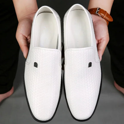 Spring Men Loafers Leather Men Shoes Summer Hollow Breathable Oxfords Man Casual Shoes Slip on Formal Dress Shoes for Man
