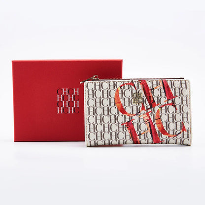 Women's Wallet CHCH Fashion Letter Cartoon Pattern Classic Retro Long Storage Wallet PVC Material Bag
