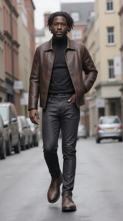 Retro Style Men Boots leather boots Men Ankle Boots #KD581