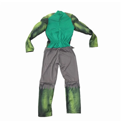 New Boys Hulk Costume Superhero Hulk Cosplay Muscle Jumpsuit Gloves Suit Girls Halloween Carnival Party Costumes