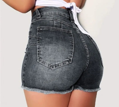 Sexy Hot Slim Denim Shorts Women Fashion Trendy All-match Solid Color Tight High Waist Short Jeans Lady Commuting Cowboy Outfits