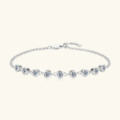 S925 Sterling Silver Bracelet for Women Round All Moissanite Charm Bracelets Chain Wedding Fine Jewelry Gifts pulseras