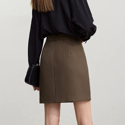 Mini Skirt 2026 Spring New Elegant Commuter Versatile Short Skirt A-Line Color-blocking Splicing Women's Clothing 12621021