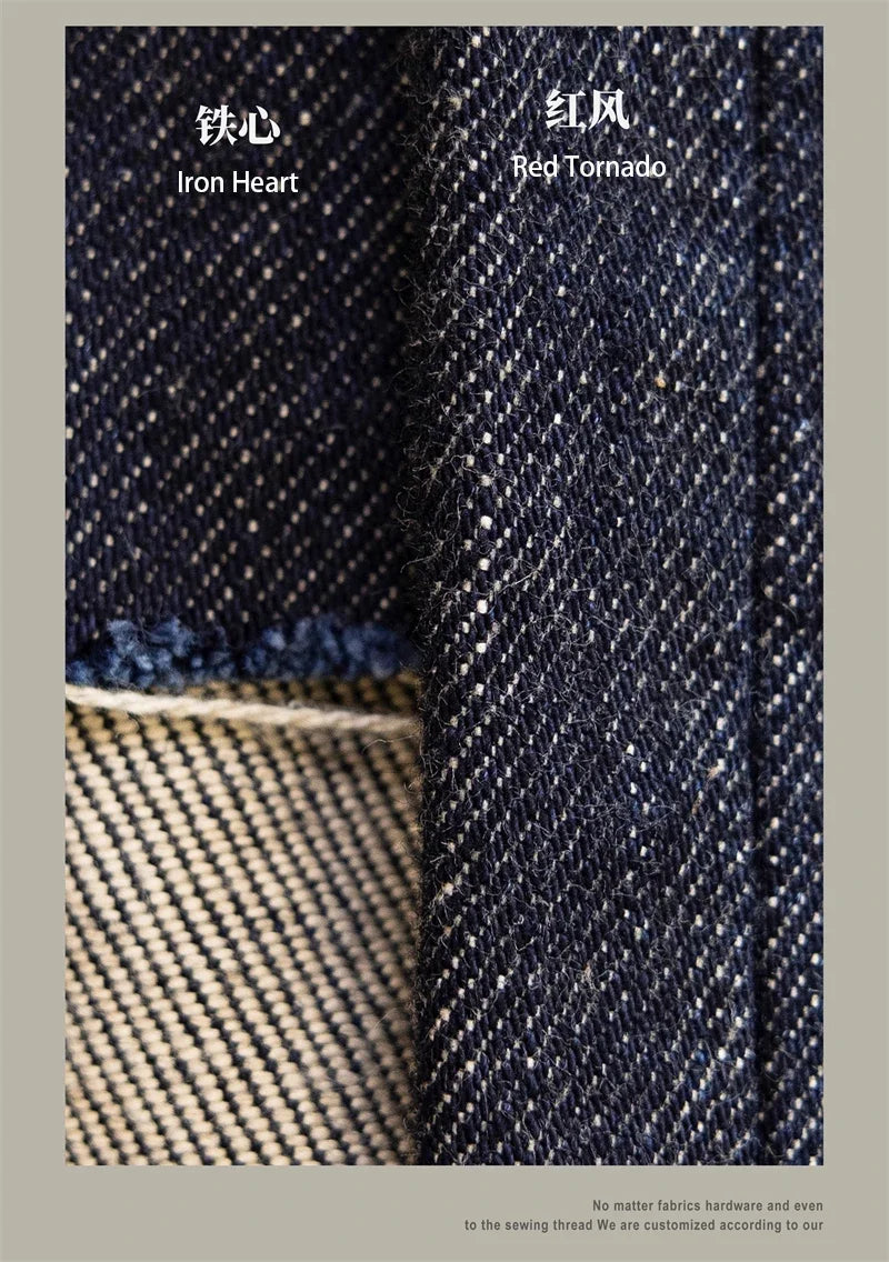 21oz Selvedge Denim Straight Cut Jeans Indigo Rugged Style Men Pants