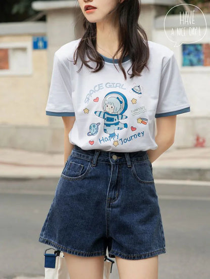 Lucyever Wide Leg Denim Shorts Women Casual High Waist Loose Straight Shorts Woman 2025 Spring Summer Classic Button Jean Shorts
