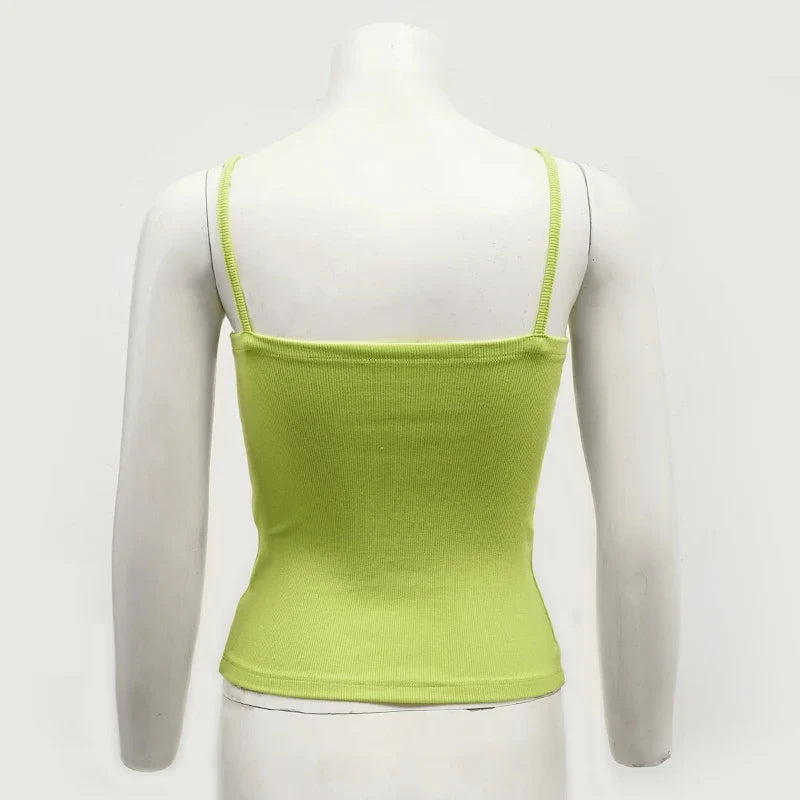 Summer Sexy Slim-Fit Women's Top New Arrival Summer Sleeveless Tank Tops Reversible V-Neck Knit Strapless Camisole Woman Clothes