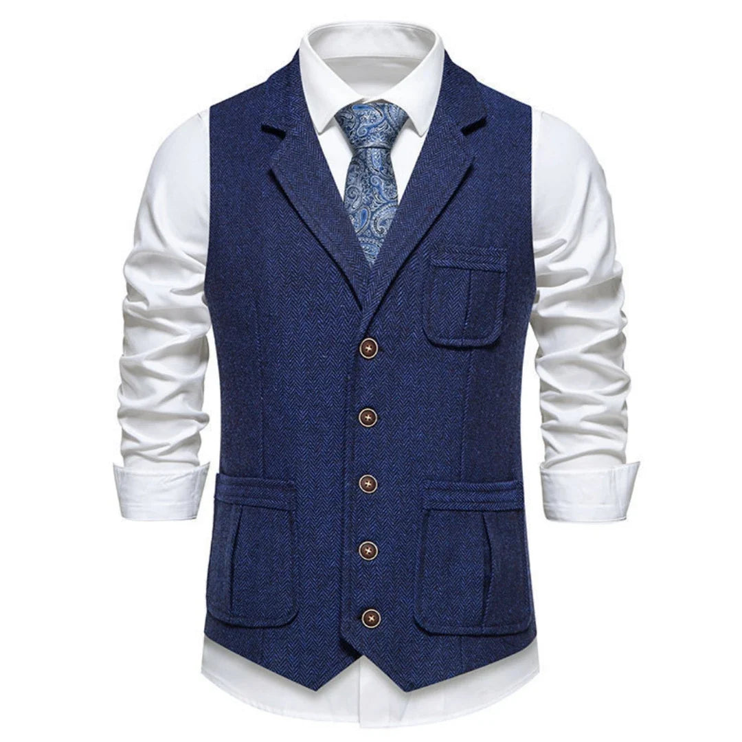 Men Vest Drak Gray Herringbone Single Button Waistcoat For Wedding Birthday Banquet Party Business Work Daily Men Suit Vest