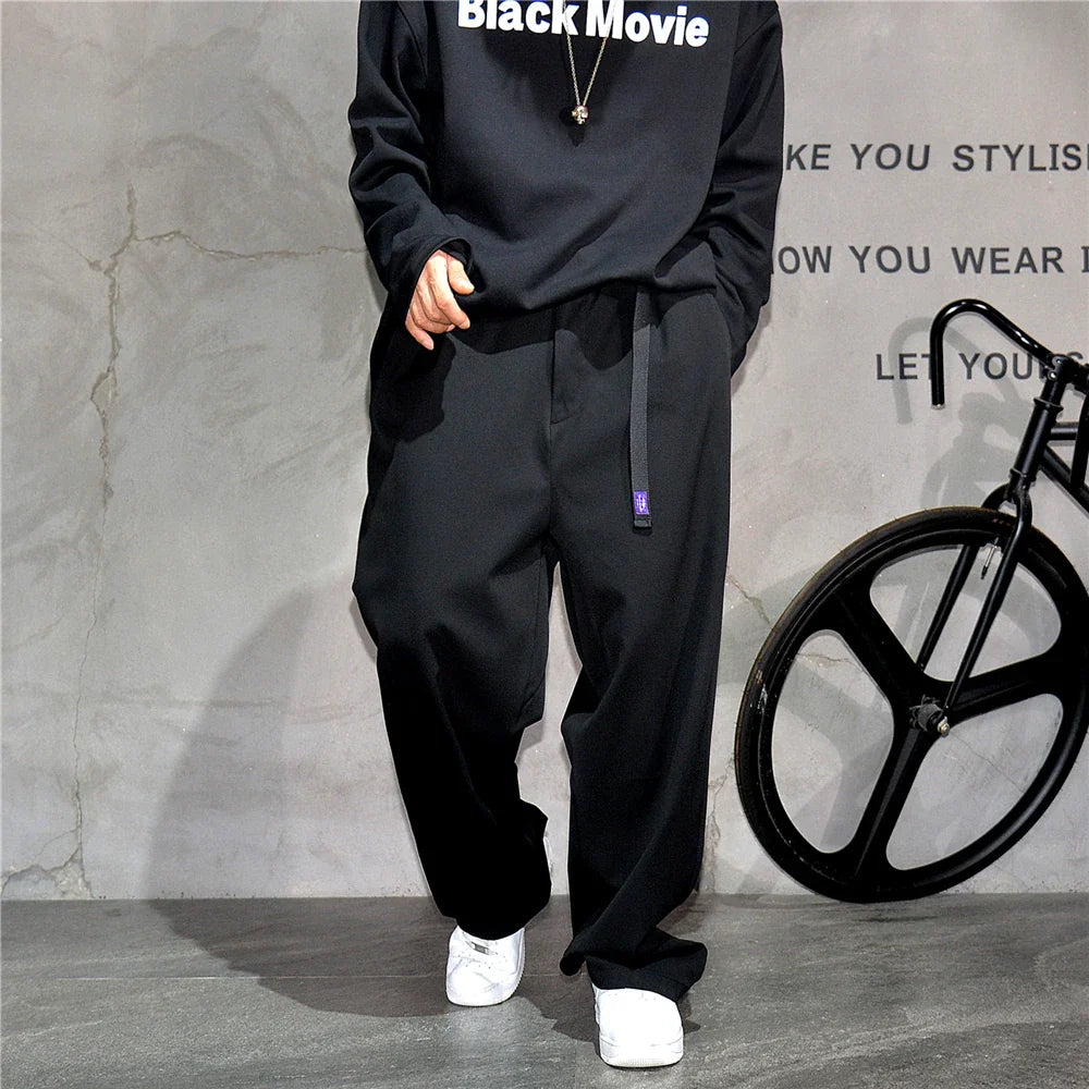 Japanese Vintage Casual Baggy Pants Mens Clothing High Quality Trend Straight Pants Fashion Loose Trousers Streetwear Pants Male