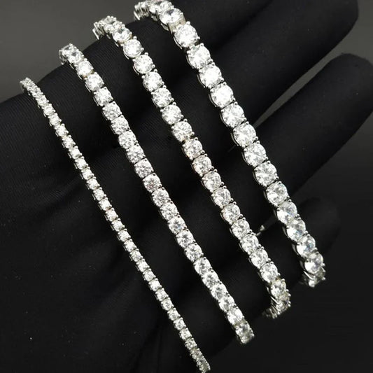 Bracelet de tennis délicat en moissanite plaqué or 18 carats en argent sterling 925, bracelet diamant de laboratoire couleur D pour femmes et hommes