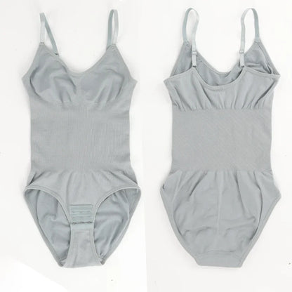Women Seam-free Sleeveless V-Neck Bodysuit Shapewear Tummy Control Body Shaper Tank Top Red Blue