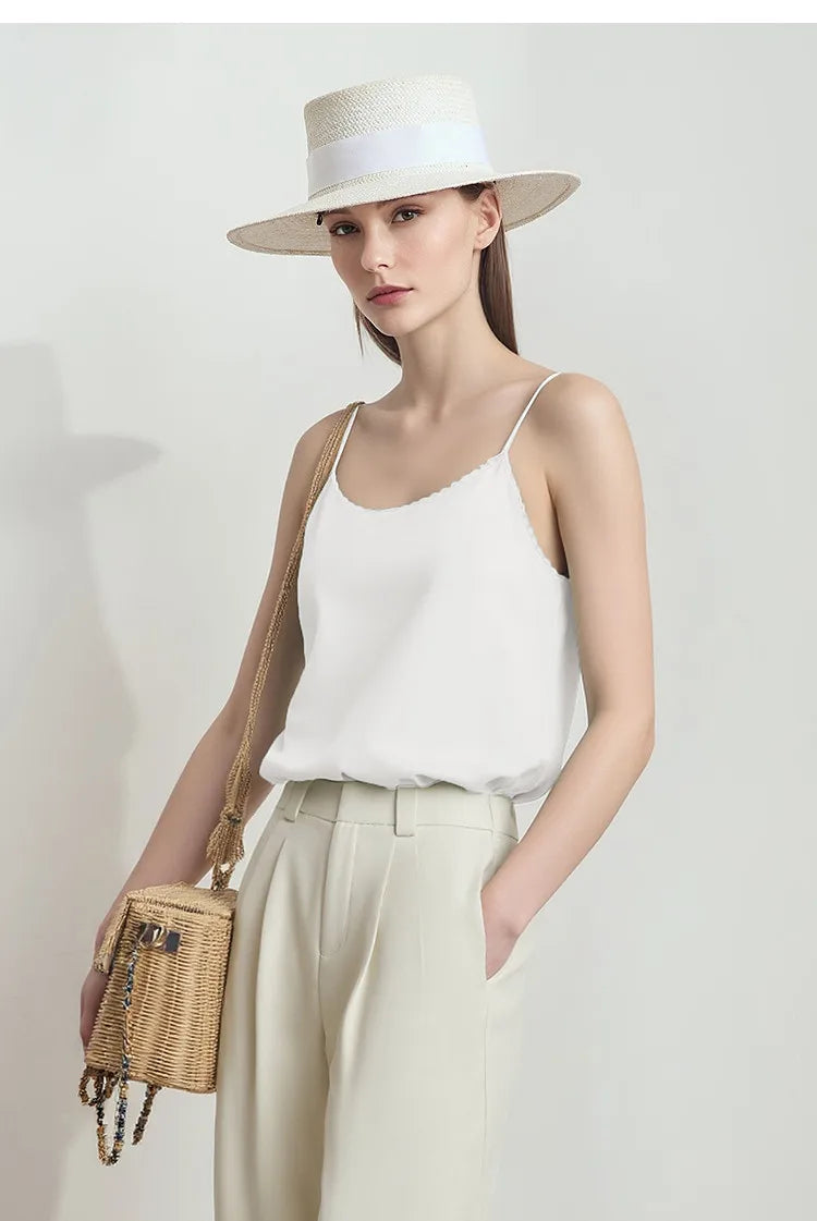 Women's Camisole Top 2026 Summer U-Neck Sleeveless Luxury High-quality Satin Vest For Women Strap Layer Tank Tops 12622085