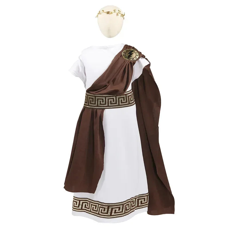 Ancient Greek Myth Child Kids Gods of Sea Poseidon Costume for Boys Carnival Halloween Week Fancy