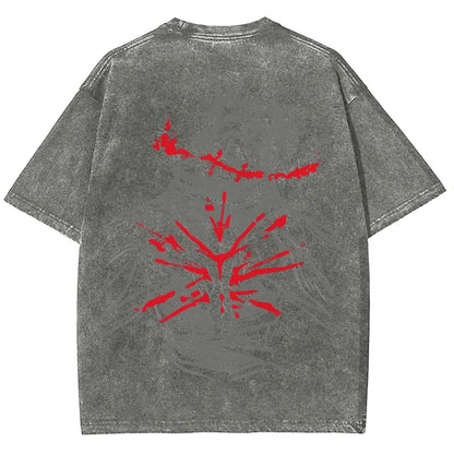 Japan Anime Jujutsu Kaisen Choso Cool Graphic T-shirt Men Casual Manga Tshirts Washed Vintage T Shirt Harajuku Male Cotton Tops