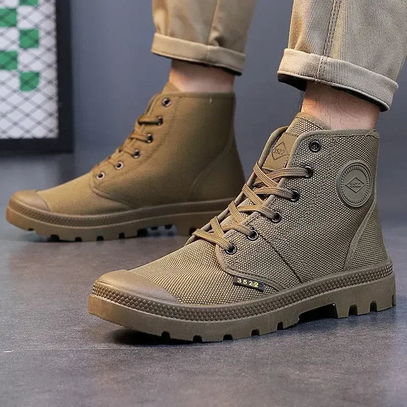 Canvas Ankle Retro Male Shoes Short Barrel Booties High Quality Men's Boots Designer Fashion Cheap Comfortable New Non Slip Y2k