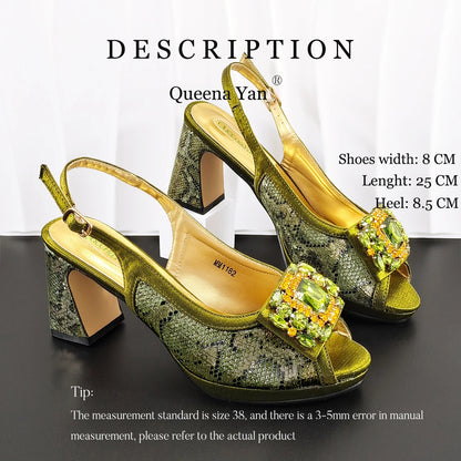 Evening's Best Shoes and Bag! Full Diamond Design Irregular Handle Bag Stiletto Heel and Pointed Toe Women's Sho