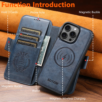 Faux Leather Wireless Charging Card Holder Stand Wallet Magnetic Flip Cover Phone Case For iPhone 16 Pro Max 15 Plus 14