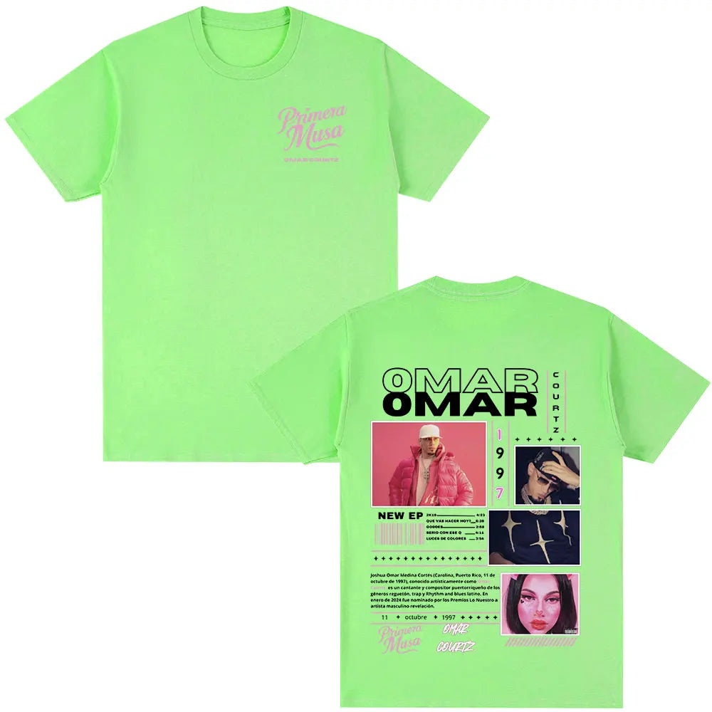 Omar Courtz Primera Musa Album Tour Merch T Shirt Men Women Clothing Hip Hop Fashion T-shirt Casual Cotton Short Sleeve T-shirts