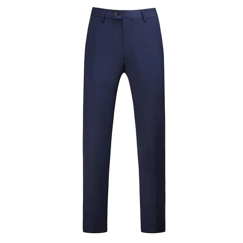19 Colors High Quality Men's Solid Color Slim Fit Suit Pants Fashion Formal Business Social Groom Wedding High End Trousers
