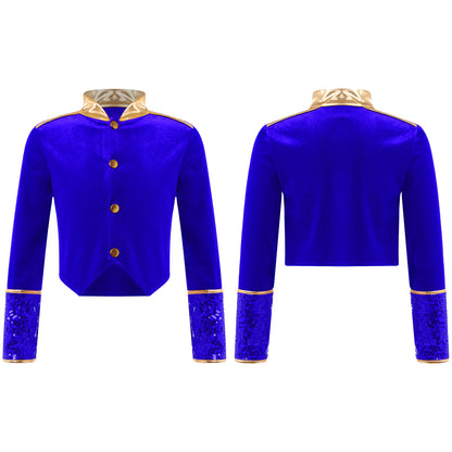 Kids Girls Boys Drum Major Costume Marching Band Uniform Ringleader Drummer Halloween Cosplay Performance Prince Costume