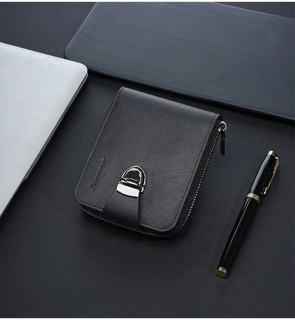 Men's Wallet Made pu Skin Purse for Men Coin Purse Short Male Card Holder Wallets Zipper Around Money Coin Purse