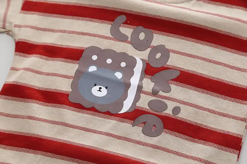 New Summer Baby Clothes Suit Children Boys Striped Beart T Shirt Shorts 2Pcs/Sets Toddler Casual Sports Costume Kids Tracksuits
