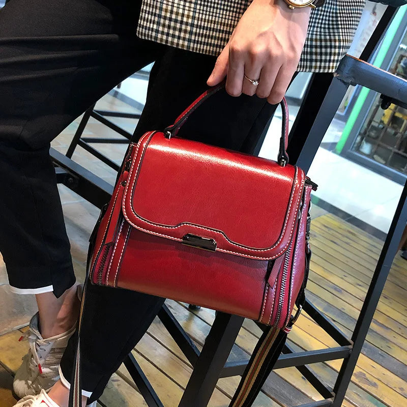 Cowhide Women's Tote Bag 2024 New Luxury Genuine Leather Shoulder Crossbody Bags High Quality Vintage Female Handbag 6241