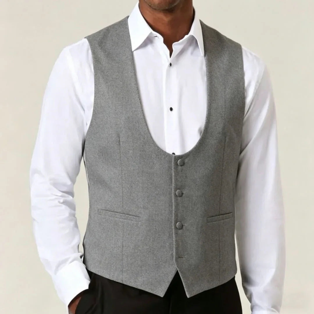 Men Vest White Solid Single Breasted Waistcoat For Business Wedding Banquet Party Prom Business Daily Casual Men Suit Vest