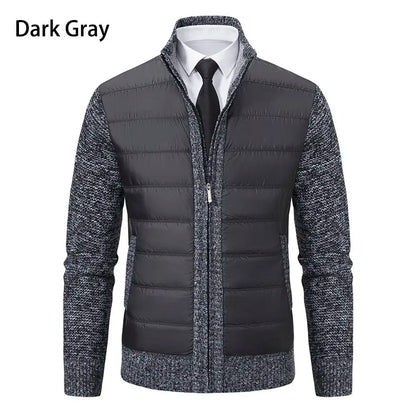 Men Cardigan Sweater Coat 2025 Autumn Winter Korean Warm Thickened Stand Collar Zipper Solid Casual Jacket Fashion Men Clothing