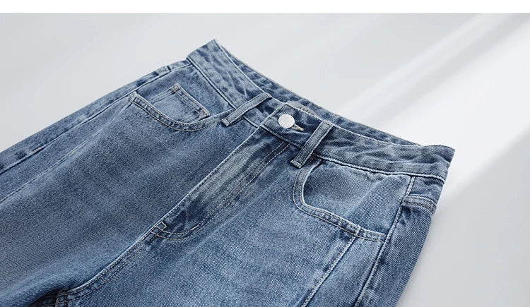 Minimalism Women Jeans 2025 Autumn Vintage Denim Pants Loose Wide Leg Pants Woman Casual Pants Female Trousers 12551002