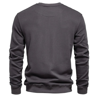 Cotton-blend Mens Crew Neck Solid Color Sweatshirts Pullover Casual Sport Sweatshirt for Men