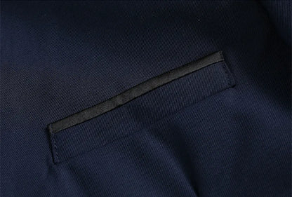 2026 New Men's Stand Collar Long Sleeve Suit Jacket, Asian Size Chinese-Style Slim-Fit Blazer in Dark Blue/Red/Grey/Black/White