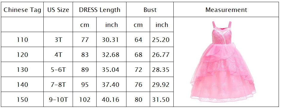 Kids Fairy Glinda Costume Wicked Wizard of Ozland Halloween Girl Cosplay Charming Glinda Kind Witch of North Pink Princess Dress