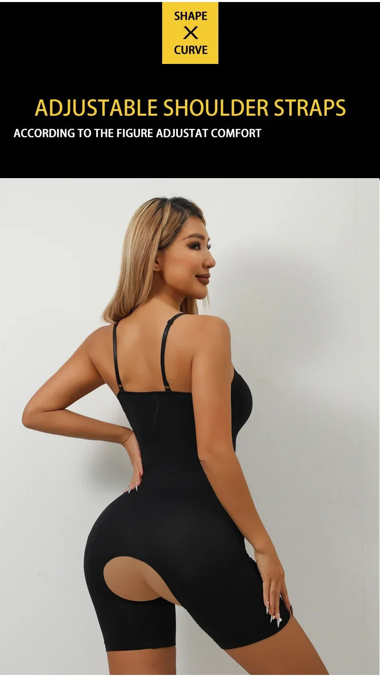 Bodysuit Shapewear Women Tummy Control Full Body Shaper Seamless Open Crotch Shorts Waist Trainer Butt Lifter Slimming Underwear