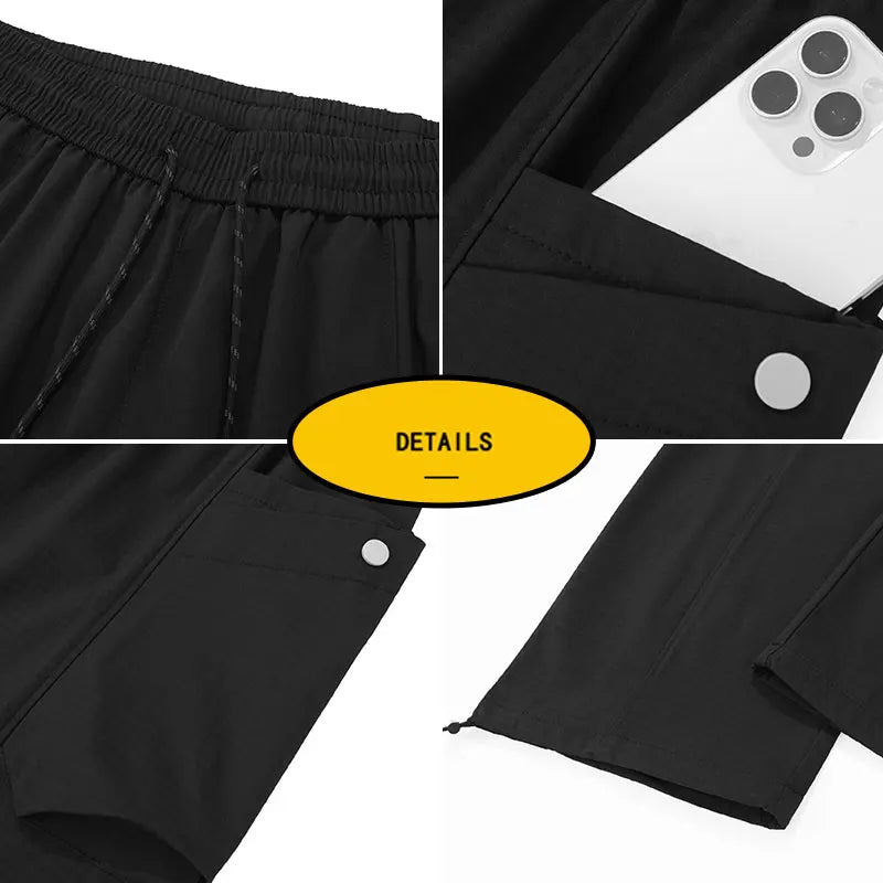 Male Hiking Pants Outdoor Waterproof Windproof Camping Cycling Trousers Autumn Spring Elastic Waist Climbing Travel Casual Pants