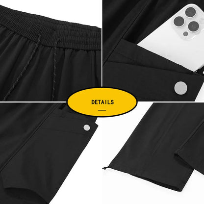 Male Hiking Pants Outdoor Waterproof Windproof Camping Cycling Trousers Autumn Spring Elastic Waist Climbing Travel Casual Pants