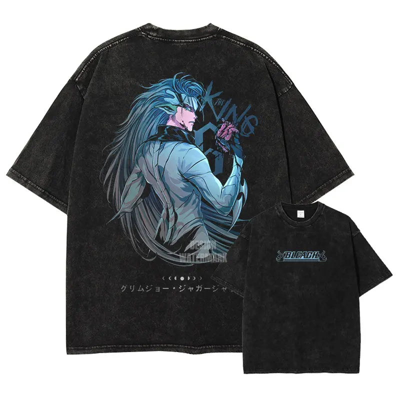 Japan Anime Bleach Aizen Sousuke Graphic Tee Men Oversized Washed Tshirts Manga Casual T Shirt Harajuku Male Cotton T-shirt