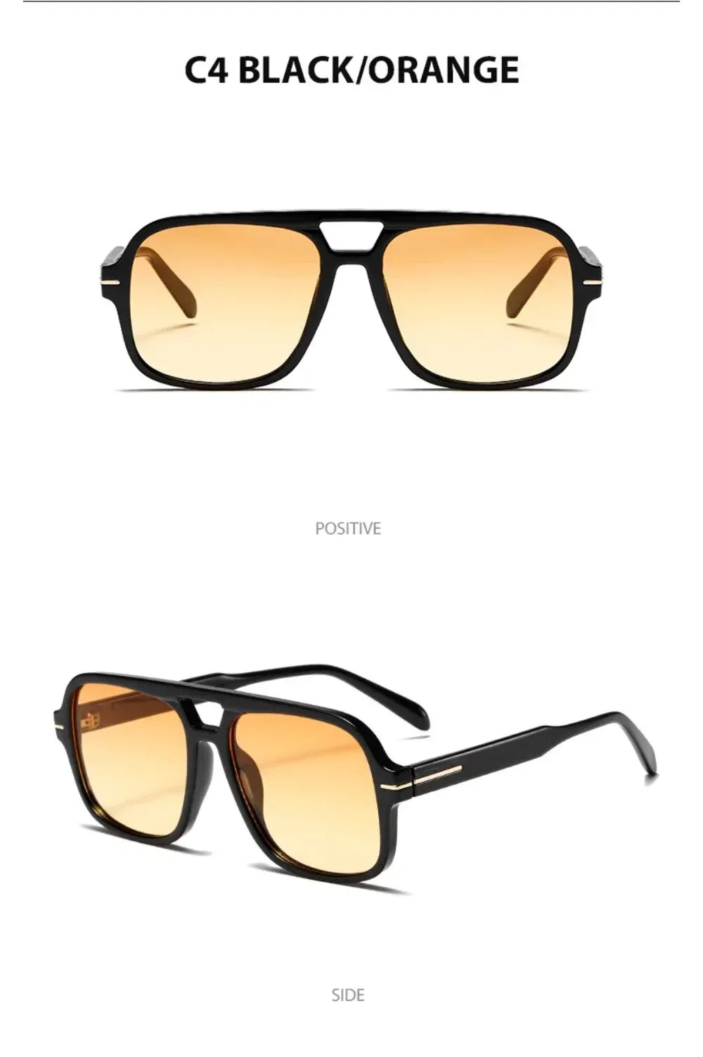 Double Bridge Square Aviator Sunglasses - UV400 Vintage Pilot Style, Retro Classic Sun Glasses for Men Women Unisex