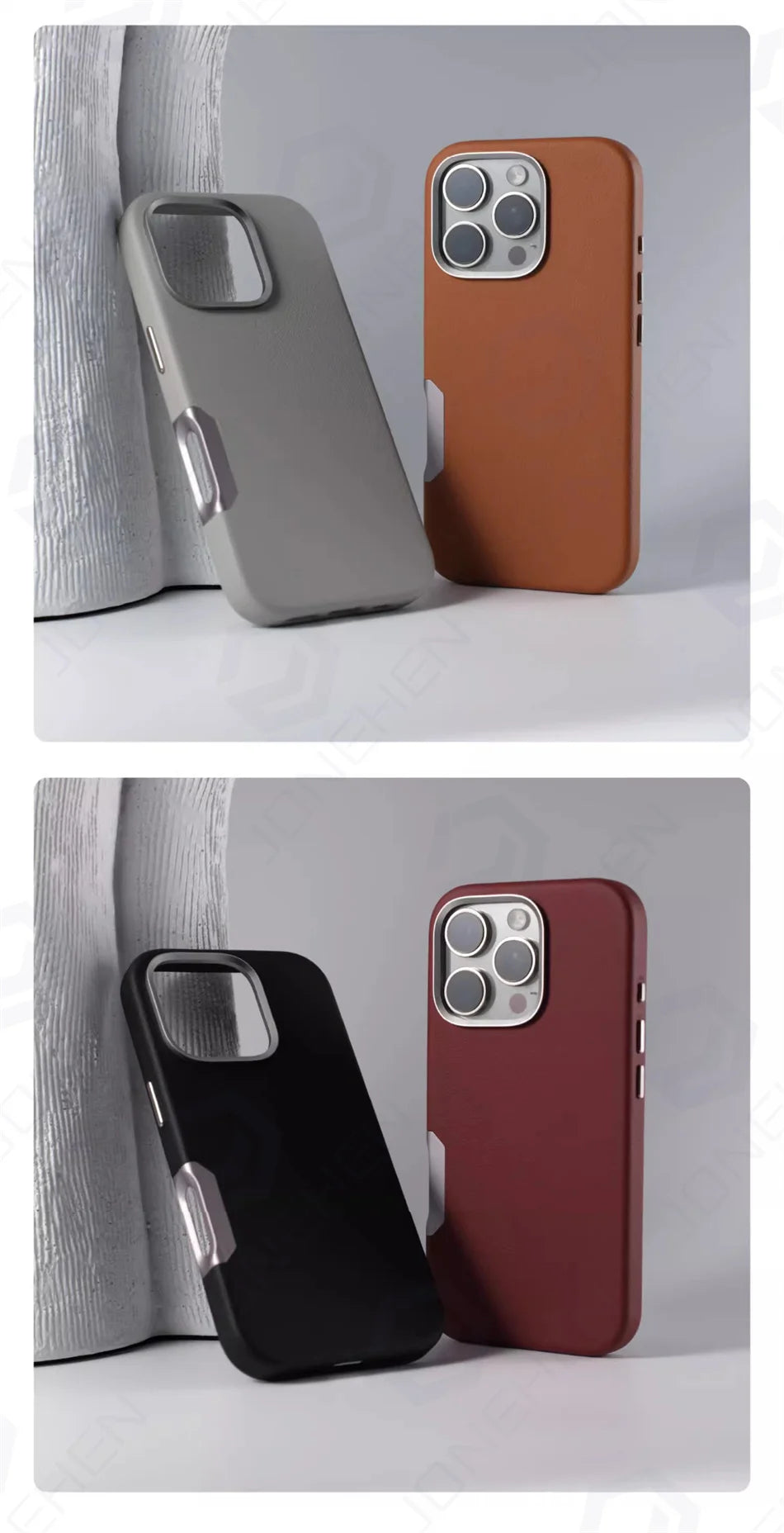 For Magsafe Leather High Quality Alloy Camera Button Magnetic Case For iPhone 16 Pro Max 16pro Wireless Charge Shockproof Cover