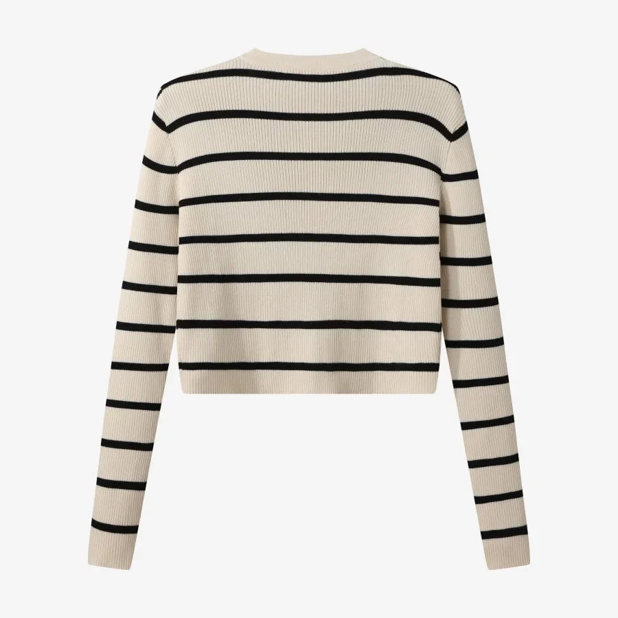AS AW25 stripe knitting cardigan + sleeveless patch dress maxi matching set for woman clothing