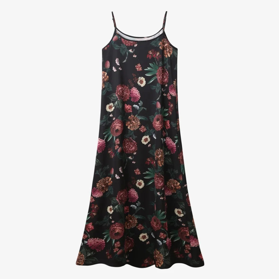 AS AW25 woman clothing mockneck + elegance slip satin dress matching look adjustable maxi floor length lady wear