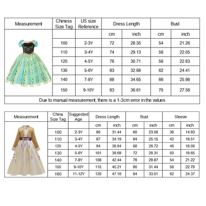 Kids Princess Dress Variety Set for Girl Cosplay Halloween Birthday Party Costume Gown 2-8Y Vestido Girls Birthday Gifts