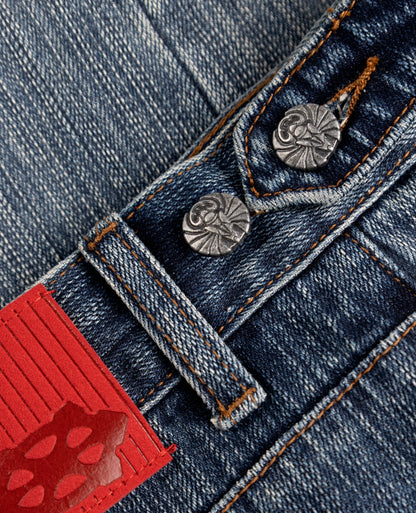 Y2k Blue Opening Bootcut Jeans Vintage Washed Embroidery Men Women Pants Harajuku High Street Streetwear Unisex Casual Jeans
