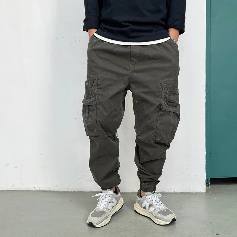 American Vintage Functional Cargo Pants Men Clothing High Quality Khaki Casual Jogging Pants Harajuku Tactical Joggers Trousers