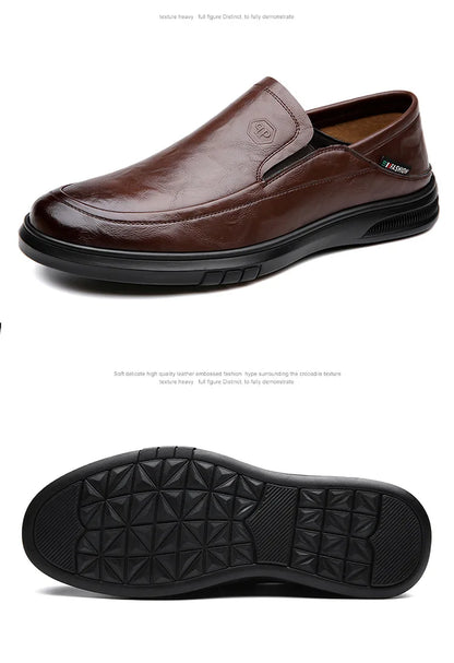 2026 Spring Business Casual Shoes for Men Solid Color New Designer Half Slippers Shoes Male Fashion Soft Sole Leather Shoe Man