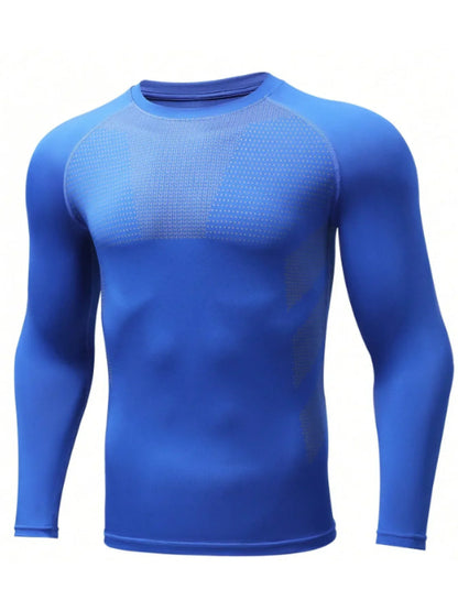 Men's Athletic Quick-Dry Long Sleeve Tee - High-Stretch, Durable & Versatile Sportswear for Training and Casual Wear