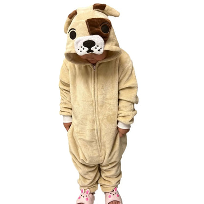 Cartoon Kigurumi For Children Kids' Animal Onesie Pyjamas Dog Wolf Dragon Dinosaur Halloween Carnival One-piece Costume Homewear