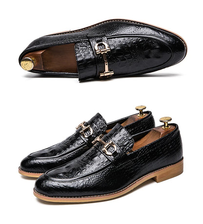 Trend Social Leather Shoes Men Wedding Party Office Leather Men's Dress Shoes  Classic Casual Business Shoes For Men Loafers