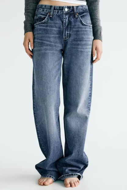 Z1975 straight height waist long jeans 2025 ETJ Autumn/Winter New Wash Product y2k Classic  Jeans for women