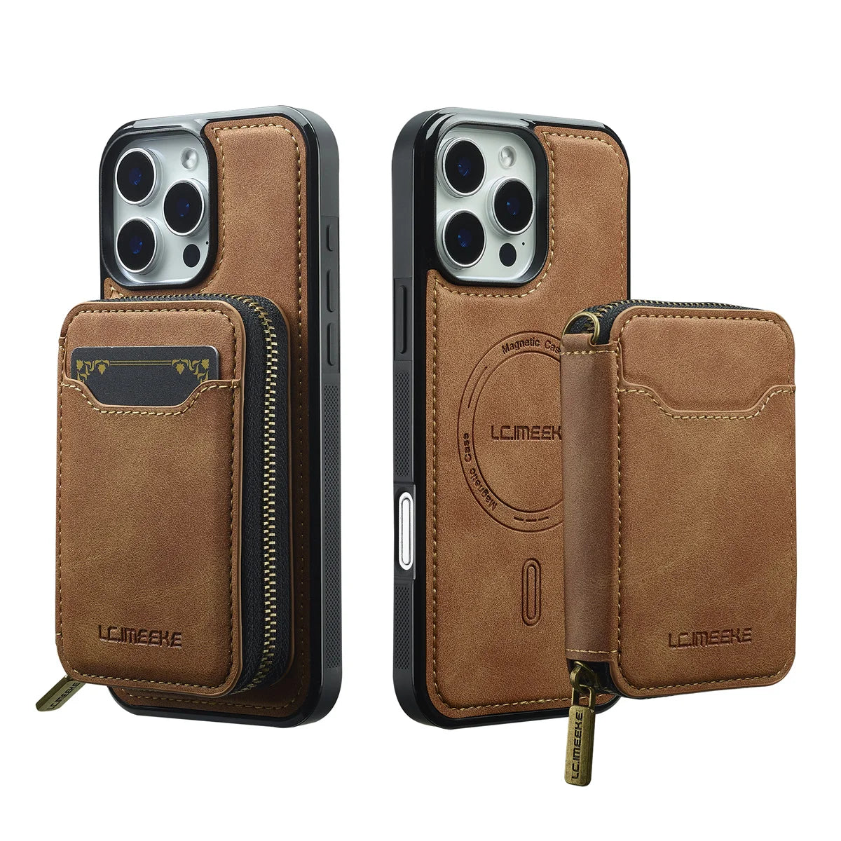 For Magsafe Magnetic Leather Phone Case for iPhone 16E 17 Air 16 15 Plus 14 13 12 11 Pro Max Wallet Card Holder Pocket Cover